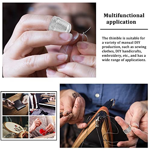 10 Pcs Sewing Thimbles for Hand Sewing, Leather Thimbles | with Metal Sewing Finger Protector, Thimbles for Hand Embroidery Thimble Ring for Hand Quilting DIY Craft Tools - size: 10pcs
