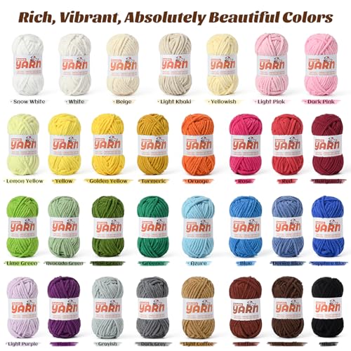 Soft Chunky Chenille Yarn for Crocheting-(300g/10.58oz) Bulky Knitting Crochet Yarn for Blankets-(150m/164yds) Fluffy Velvet Baby Yarn for Amigurumi&Crafts.(3 Beige) - color: 3 Beige