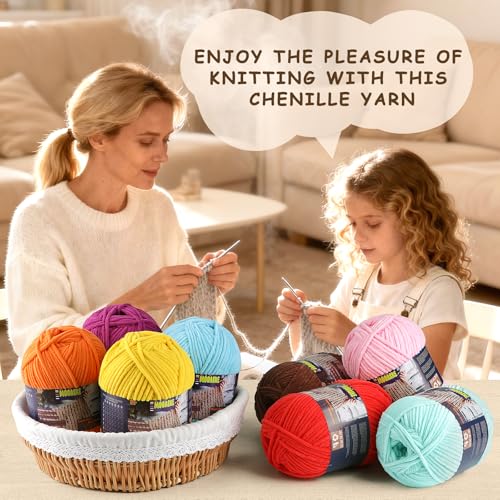 Chenille Yarn for Crocheting, Brown Baby Blanket Fluffy Yarn for Crochet | 1 Pack of 262 Yds/7 Oz Ultra Soft Yarn for Crocheting, Fuzzy Chunky Yarns, Plush Velvet Yarn for Knitting Amigurumi, Blankets - color: Khaki, size: 1 Skein