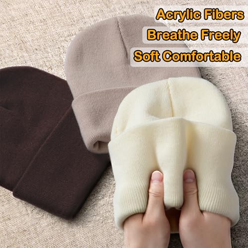 Beanies Hats for Men Women Winter Hat 4-Pack / 3-Pack - color: 3-pack Coffee/Cream White/Beige