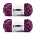 Bernat Crushed Velvet Soft Knitting Crochet Yarn, Magenta, 2-Pack | #5 Bulky Yarn, 100% Polyester, Soft Velvet Crochet Yarn for Blankets, Knitting & DIY Crafts, 315yds, 300g/10.5oz per skein - color: Magenta, size: 2 Pack, style: Crushed Velvet