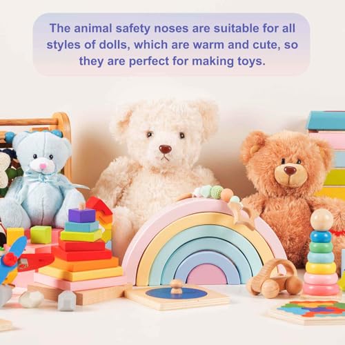 MECCANIXITY 50set 7mm Large Plastic Triangle Safety Noses Red with Washer for Crochet Stuffed Animal Doll Craft Puppet Plush Toy Bear - color: Red, size: 7mm