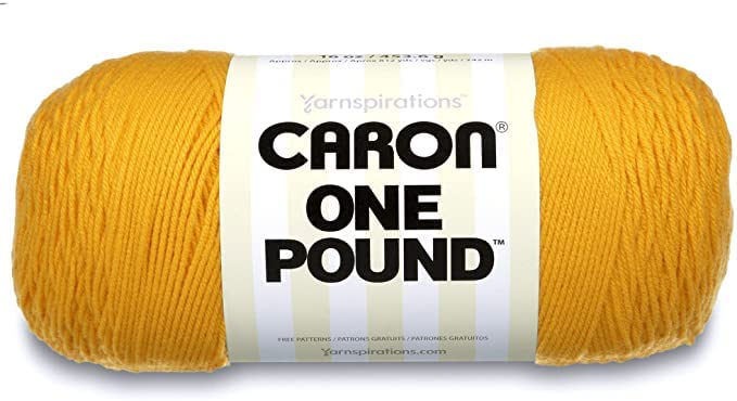 Caron One Pound Soft Yarn for Crocheting & Knitting, Sunflower, 2-Pack | #4 Worsted Medium, Soft 100% Acrylic Yarn for Crochet, Knitting, Blankets and Crafts, 812yds, 453.6g/16oz per skein - color: Sunflower, size: 2 Pack