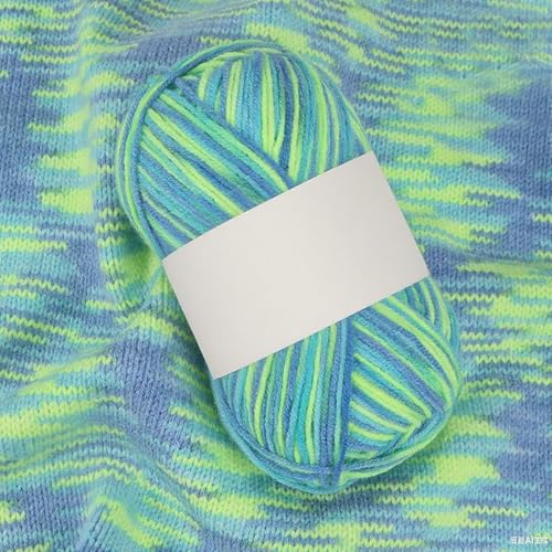 Threads for Knitting Yarn Crochet Yarn Rainbow for Crocheting Knitting Projects(Blue Wave Green) - color: Blue Wave Green