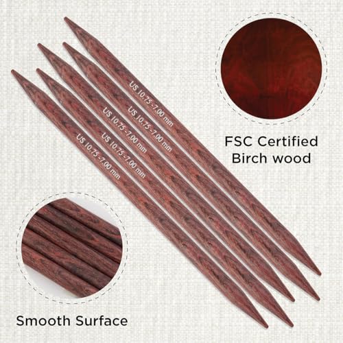 KnitPro Dreamz Double Pointed Needles 8" (20cm) | US Size 10.75 (7mm) - size: US 10.75 (7mm)