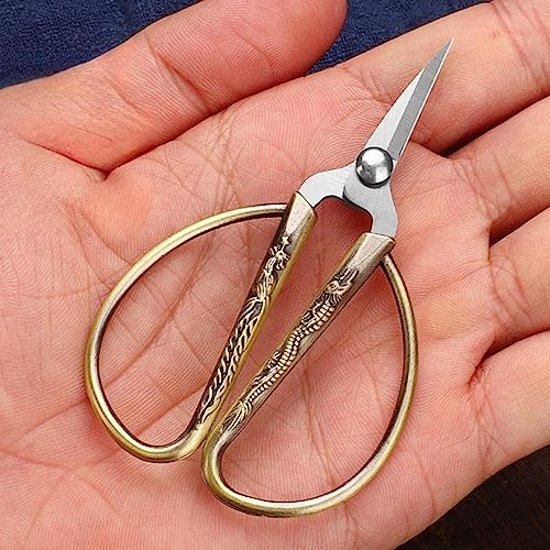 3.3-inch Small Sewing Embroidery Scissors, Stainless Steel Little Scissors Sharp Tip Detail Shears for Sewing Crafting, Art Work, Cross Stitch Cutting, Handcraft, Needlework DIY Tools Brassy - color: Brassy
