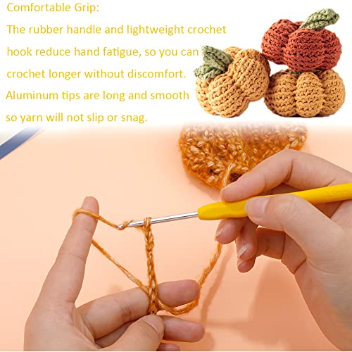 SHWAKK Crochet Hook, 3.5 mm Ergonomic Crochet Needles for Arthritic Hands | Ergonomic Crochet Hooks, Knitting Needles with Soft Grip Handle for Beginners and Experienced Hobbyists,Yarn Projects(3.5mm) - size: 3.5mm