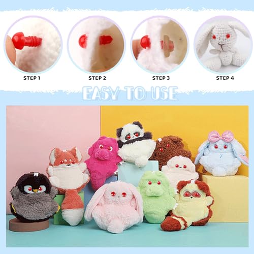 TOAOB 50pcs 8mm Mini Safety Eyes for Amigurumis Plastic Crochet Red Eye | Crafts Doll Safety Eyes with Washers, for DIY Crocheting Small Animals Doll, Making Supplies - size: 8mm