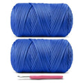 2 Pack Elastic Fabric T Shirt Yarn for Crocheting,Beginner Crochet Yarns with Polyester Spandex Blend,Total 800g/228yds Soft Tshirt Yarn for Crochet Crafts/Bags/Baskets (2 Sapphire Blue) - color: 2 Sapphire Blue
