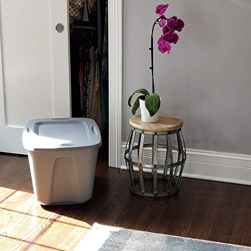 HOMZ Standard Plastic Storage Container - color: Titanium Silver, size: 18 Gallon (4 Pack)