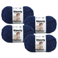 Skinny Chenille Yarn for Crocheting, #2 Blue Thin Baby Blanket Plush Yarn | 4 Pack of 158 Yds, 1.7 Oz Sport Fingering Weight Fine Yarn, Soft Fluffy Velvet Yarn for Crochet knitting Blankets, Amigurumi - color: Navy Blue