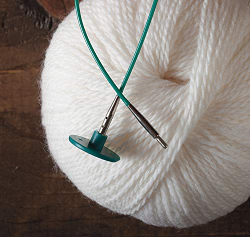 Knit Picks Interchangeable Circular Knitting Needle Cable - 32" Green | For Regular Interchangeable knitting needles, creates 32 inch total length including needle length when attached - size: 32"