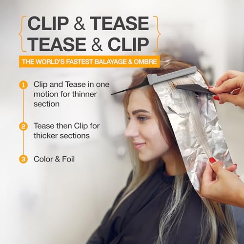Rat Tail Combs, Teasing Comb, Flat Iron Combs for women, Parting Combs for braiding hair, Hairstylist essentials for Highlights - balayage board hair combs for styling & cutting (2 Pack) - color: Black