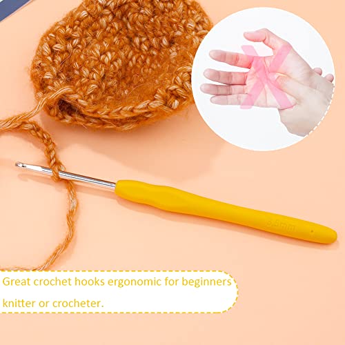 SHWAKK Crochet Hook, 3.5 mm Ergonomic Crochet Needles for Arthritic Hands | Ergonomic Crochet Hooks, Knitting Needles with Soft Grip Handle for Beginners and Experienced Hobbyists,Yarn Projects(3.5mm) - size: 3.5mm