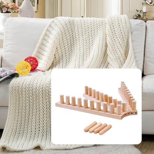 Badiman Chunky Yarn Blanket Loom, Beginner Friendly, Portable, Home Decor Sturdy Weaving Loom Adjustable Size Gift, A - color: A Total Length 46" (No Tools Needed)
