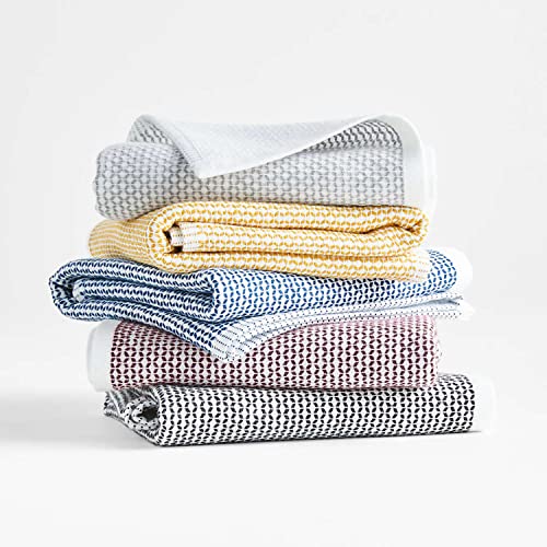 Realm 17" x 27" 100% Cotton Kitchen Towel (4 Pack) | Dobby Textured Pebble Grey | Soft, Plush & Absorbent with Solid White Backing - color: Pebble Grey, style: Dobby Kitchen Towel