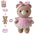 LoopMap Amigurumi Crochet Kit for Beginners with Removable Dress & Video Tutorials, DIY Bear Making Kit Includes Premium Yarn & Tools, Creative Gift for Adults Teens (Pink) - color: pink, style: Bear K01