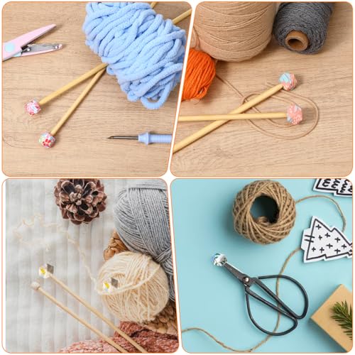 Gjinxi 18 Pcs Knitting Needle Stoppers, Hexagon Knitting Stitch Holders | Needle Caps, Silicone Point Protectors, for Knitting Accessories, and Gadgets