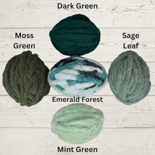Chunky Yarn No7 Thick Yarn, 250 Grams (Emerald Forest, Pack of 4) - color: Emerald Forest