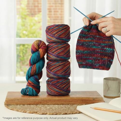 KnitPro Symfonie DK Weight Merino Wool Yarn 240yds, 100g, Party Lights | 100% Extrafine Merino, Hand Dyed, OEKO-TEX Certified, Superwash, Colorfast, #3 Yarn Skein for Knitting & Crochet - color: Party Lights