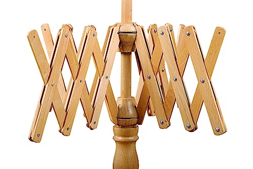 Handcrafted Jumbo Rosewood Yarn Winder & Swift Set – Large Capacity Wooden Ball Winder for Knitting & Crocheting, Heavy Duty Tabletop Yarn Swift and Ball Winder - color: Beechwood Swift