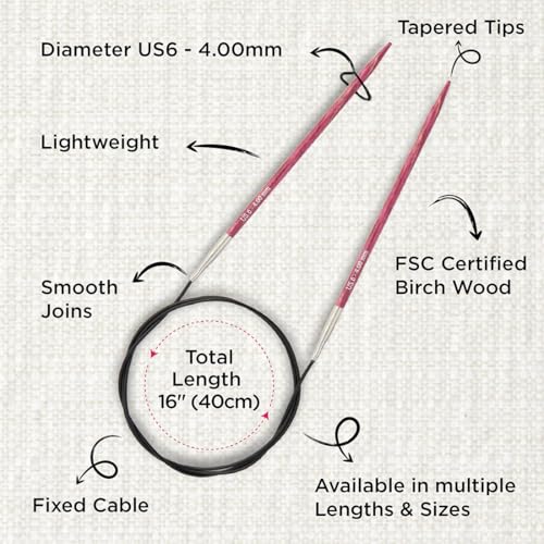 KnitPro Dreamz Fixed Circular Needles 16" (40cm) | US Size 6 (4mm) - size: US 6 (4mm)