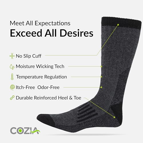 Merino Wool Socks for Men Women Winter Thermal Socks Warm Thick Cozy 3 Pairs - size: Small-Medium