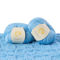 Merino Wool Yarn for Knitting & Crocheting - 35% Wool, 65% Acrylic - color: Light Blue, size: 2 Ball