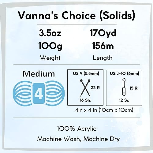 Lion Brand Yarn Vanna'S Choice 860-110 Navy | 3 Skeins, Same Dye Lot, Project Bag, CYC #4 Worsted, 100% Acrylic, Ideal for Crochet, Knitting Blankets, Hats, Scarves - color: 860-110-Navy