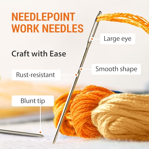VONEEDL Large Eye Blunt Tapestry Needles (Pack of 70) - 7 Sizes with 7 Storage Tubes - Stainless Steel - Perfect for Darning, Embroidery, Cross-Stitching, Crafting, Knitting, Weaving, and DIY - size: 70pcs - 7 sizes