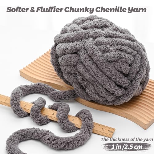 Chunky Jumbo Chenille Yarn #10 Milky White 10 Pack | 200g/22yds Super Bulky Baby Soft Yarn for Hand Knitting Fluffy Chunky Knit Throw Blanket Yarn - color: Milky White