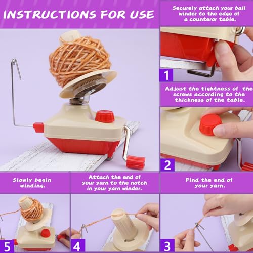 BUTUZE Yarn Ball Winder, Yarn Winder for Crocheting, Stitch Markers Knitting Kit, Pom Pom Maker, Convenient Ball Winder Hand Operated for Yarn, with Easy Installation for Yarn Storage - size: 40 PCS