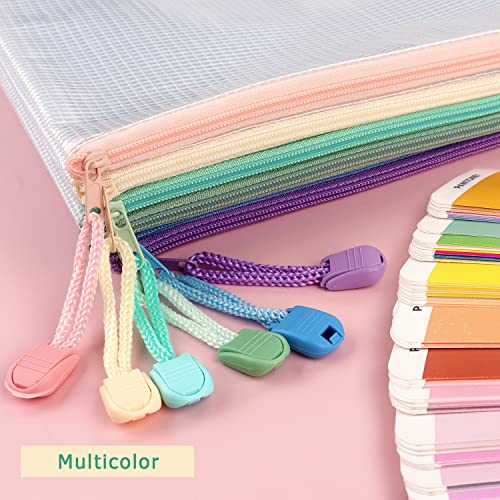 Tamaki 6 Pack Mesh Zipper Pouch Bags, Letter/A4 | Waterproof Zipper Bags, Document Bag, Durable Pouches for Organization - color: 6 Pack