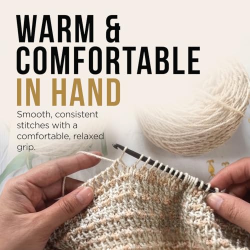 Lantern Moon Ebony Wood Afghan/Tunisian Crochet Hook | US Size 7 (4.5mm) - size: US 7 (4.5mm)