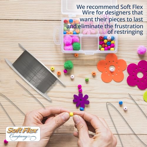 Soft Flex Econoflex Crafting Wire 7-Strand Very Fine (.010) 30 Feet - Stainless Steel Beading Wire for Beginners - style: Steel Grey
