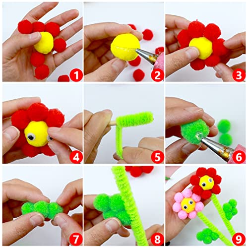 Praisebank Brown Pom Poms, 1cm/0.4inch, Pompom Balls for Arts & Crafts, Soft and Fluffy Craft Pompoms, Party & Festival Decorations, 1000pcs . - size: 0.4inch/1cm, style: Brown