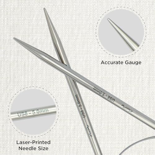 KnitPro Stelo Lace Circular Needles 16" (40cm) | US Size 8 (5mm) - size: US Size 8 (5mm)