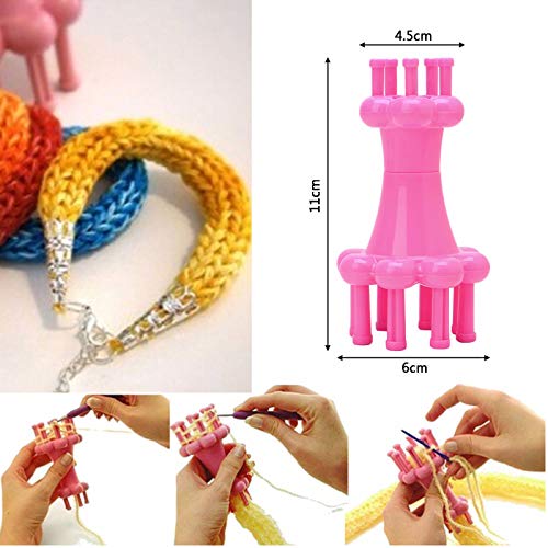 WAYION DIY Weaving Tool Hook Crochet Flower Arranger Spool Loom Knitter Knitting Rope Hook Knitting Tool