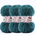 3 Skeins Faux Fur Yarn Soft Fluffy for Crocheting - Chunky Fuzzy Yarn for Crochet Amigurumi, Blankets, Scarves and Sweaters - Each 3.5 oz/100 g, 71 yds/65 m (3, Dark Green) - color: Dark Green