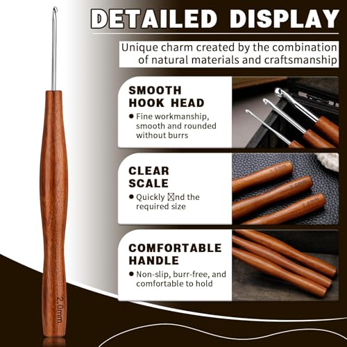 Nitlak 2/2.5/3.5mm Crochet Needles Kit, Aluminum Ergonomic Crochet Hooks | 3 Size Aluminum Ergonomic Crochet Hooks Kit for Arthritic Hands, Crochet Kit for Beginners Knitting and Weaving - size: 3 Size-2.0mm/2.5mm/3.0mm