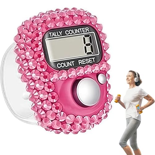 Electronic Tally Counter with Display, Resettable Portable Electronic Finger Counter for Golf, Track and Field, Lap Counting - color: Pink