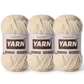 3 Packs Plush Chenille Chunky Crochet Yarn - Baby Yarn for Crocheting Soft - Velvet Yarns Knitting for Blankets Crafts - Fluffy Amigurumi Yarns 300g / 393yd (3 Beige) - color: 3 Beige