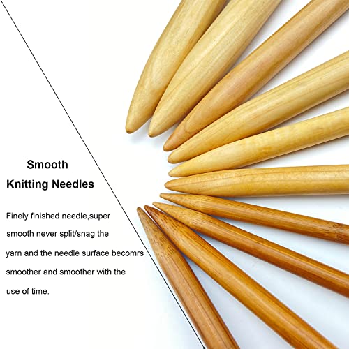 Weabetfu Large Size Bamboo Knitting Needle Straight Single Pointed Thick Knit Needles 13.8-inch Length Jumbo Knitting Needles for Huge Chunky Yarn Handmade DIY Knitting,US Size 19(15mm) - size: 15mm(P/Q)