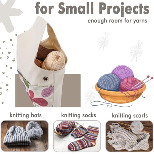 TOGETRUE Yarn Bag, Knitting Crochet Tote Bag, Yarn Storage Bag Organizer | Lightweight, Portable - color: Butterfly, size: Small