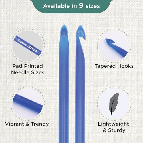 KnitPro Trendz Double-Ended Crochet Hook | US Size K (6.5mm) - size: US Size K (6.5mm)