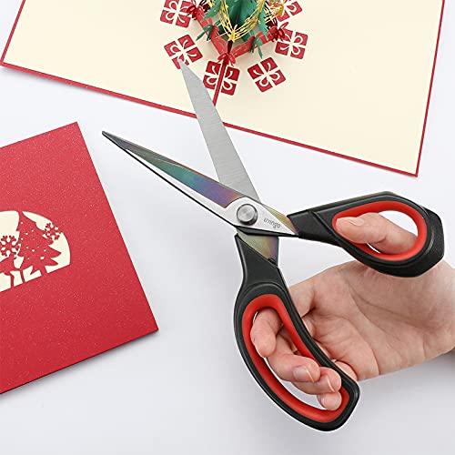 LIVINGO Fabric Scissors 9.5" Professional Tailor Heavy Duty Sewing Shears | Titanium Coated Forged Stainless Steel Blade, Comfort Grip, Leather Dressmaking Quilting Craft Projects - color: Black/Red, size: 9.5"