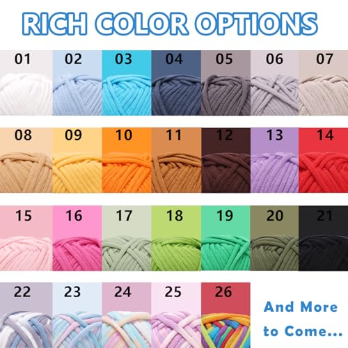 Blue Beginners Crochet Yarn for Crocheting and Knitting with Easy to See Stitches Cotton Nylon Blend Easy Yarn for Beginner Crochet Kit-Blue - color: Blue, size: 1 Pack