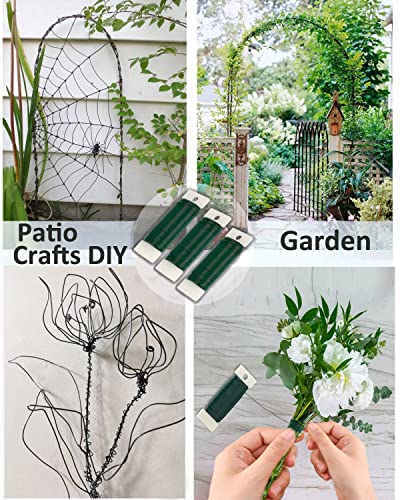 Green Floral Wire 22 Gauge,Green Wire for Crafts Christmas Wreaths Tree | 3 Pack 117 Yards Flexible Paddle Wire Crafts Wire for Garden Florist Garland and Floral Flower Arrangements