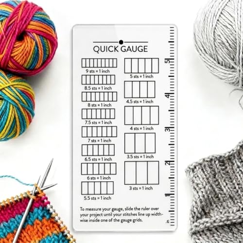 Quick Gauge Ruler for Knitting & Crochet, Stitch Measurement Tool | Effortless stitch counting with a clear grid design, No manual counting required, Perfect for sewing projects