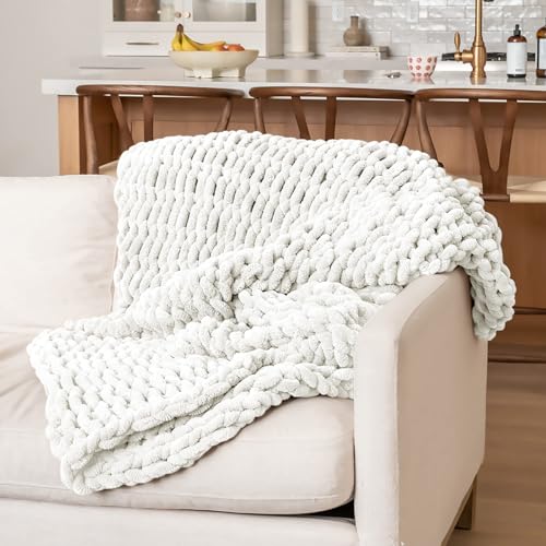 10 Pack Milky White Fuzzy Chunky Yarn for Hand Knitting, Bulky Thick Fluffy Chenille Yarn for Crocheting, 240yds/70.5oz Jumbo Crochet Yarns, Soft Chunky Knit Blanket Yarns for Crochet - color: 10 Milky White